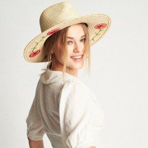 Brixton Joanna embroidered straw hat